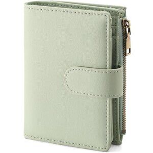 Small Wallet Women Leather RFID Bifold Zipper Card Case ID Window Purse